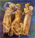 Три женские фигуры, танцующие и играющие